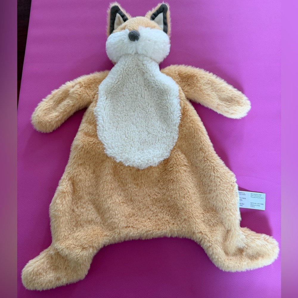 Anthropologie Fox Lovey Brown Security Blanket 17 Inch Stuffed Animal Toy